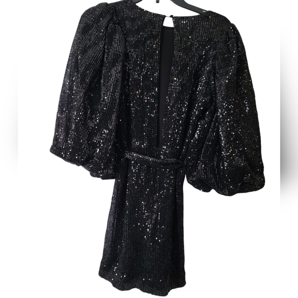 byTiMo black sequin-embellished belted mini dress size xs nwt - Picture 7 of 7